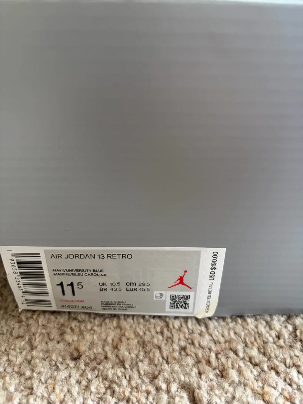 Jordan 13 Retro Flint 2020 Navy Blue and Gray High-Top Athletic Sneakers